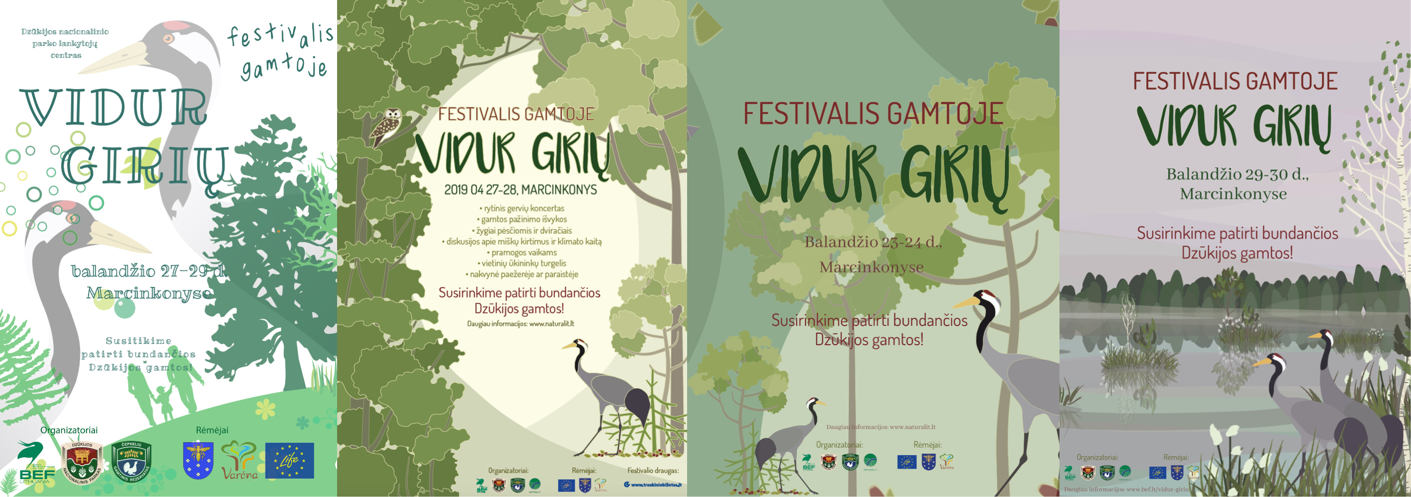 Festivalio „Vidur girių“ plakatai 2018-2023 m.